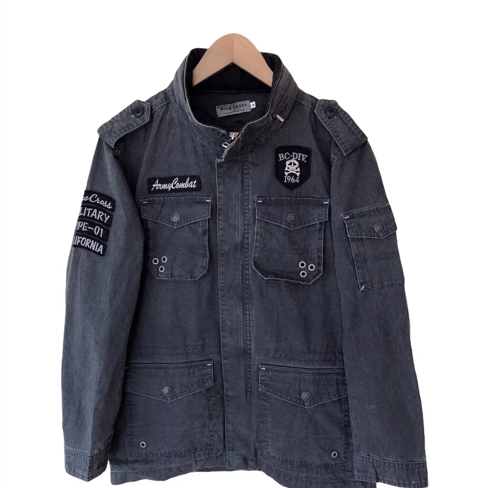 Dark Gray Military Field Jacket BLUE CROSS Japanese Brand